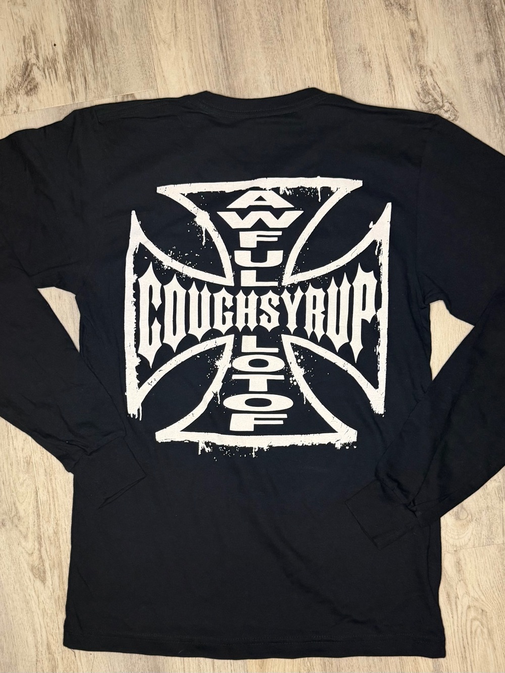 Cough Syrup Band Logo Black Long-Sleeve Tee